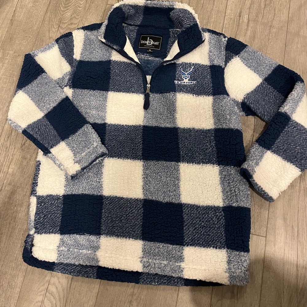 Women’s Royal Blue and White Air Force Sherpa Pullover